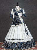 Foil Printed Cotton Lehenga With Blouse And Dupatta-ISKWNAV1705LNB1643