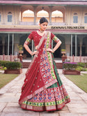 Patola Foil Printed Tussar Silk Lehenga With Blouse And Dupatta-ISKWNAV1705LNB1206