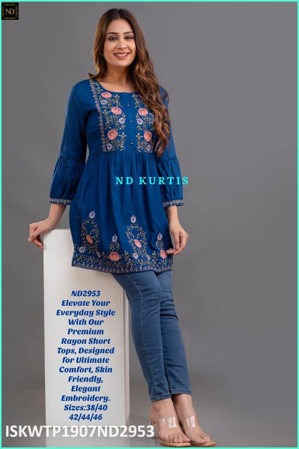 Embroidered Rayon Top-ISKWTP1907ND2952