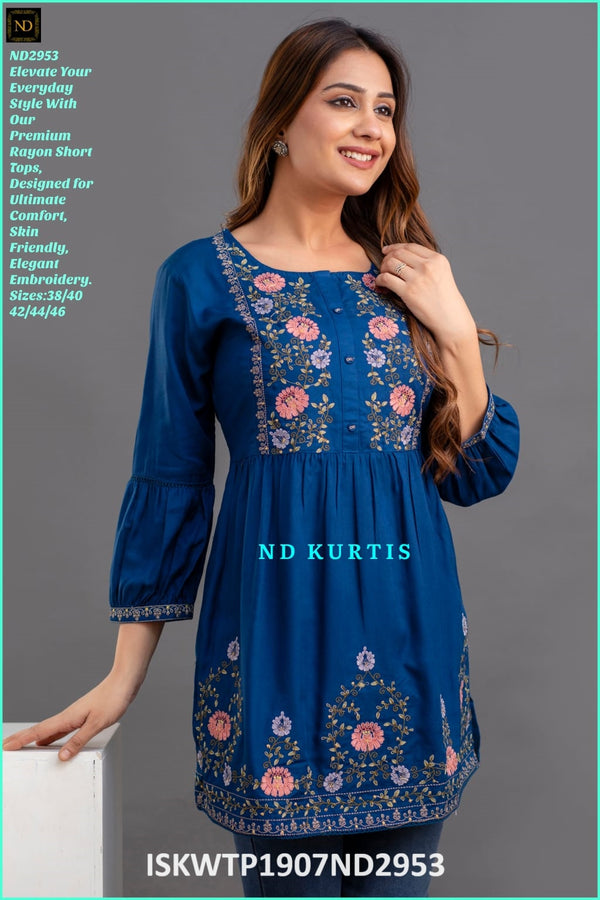 Embroidered Rayon Top-ISKWTP1907ND2952