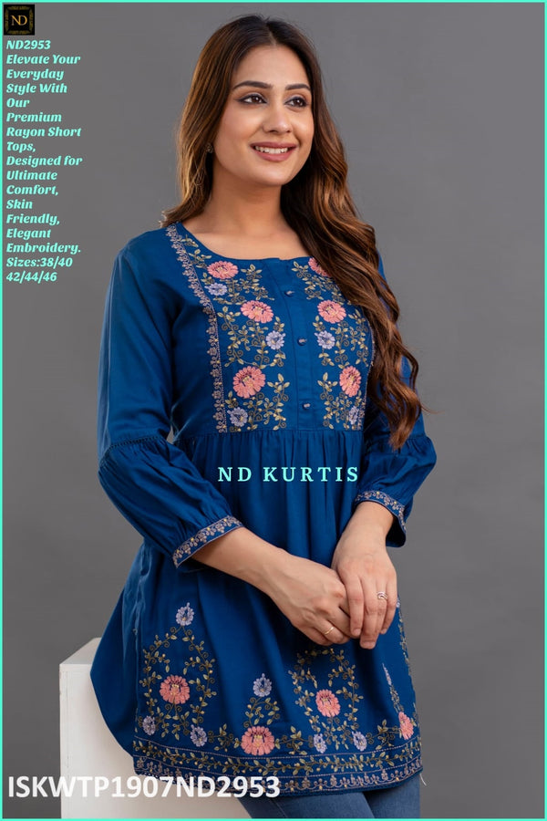 Embroidered Rayon Top-ISKWTP1907ND2952