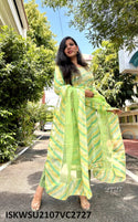 Hand Block Lehariya Kota Doriya Kurti With Cotton Pant And Kota Doriya Dupatta-ISKWSU2107VC2727/VC2728/VC2743