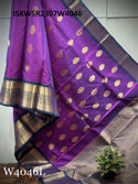 Handloom Kanchi Silk Saree With Contrast Blouse-ISKWSR2307W4046