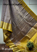 Handloom Kanchi Silk Saree With Contrast Blouse-ISKWSR2307W4046