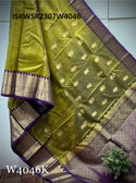 Handloom Kanchi Silk Saree With Contrast Blouse-ISKWSR2307W4046