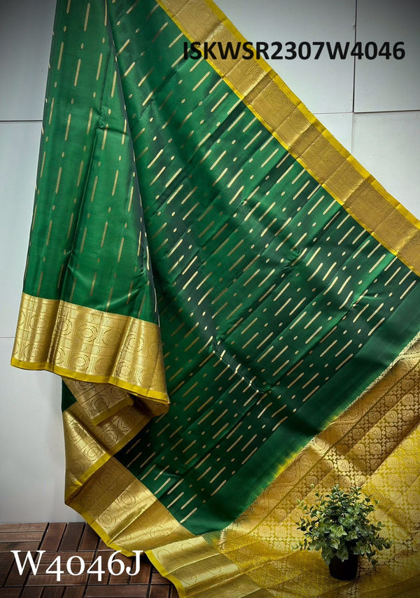 Handloom Kanchi Silk Saree With Contrast Blouse-ISKWSR2307W4046