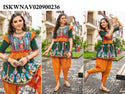 Embroidered Khadi Cotton Anarkali Kurti With Tulip Pant-ISKWNAV020900236