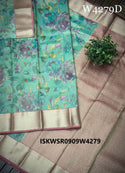 Digital Printed Kanchi Tissue Silk Saree With Contrast Blouse-ISKWSR0909W4279