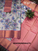 Digital Printed Kanchi Tissue Silk Saree With Contrast Blouse-ISKWSR0909W4279