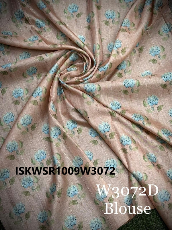 Digital Printed Crushed Tissue Saree With Blouse-ISKWSR1009W3072