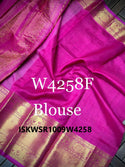 Handloom Silk Saree With Contrast Blouse-ISKWSR1009W4258