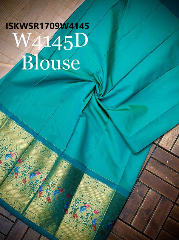 Gadwal Silk Saree With Contrast Blouse-ISKWSR1709W4145