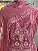 Embroidered Georgette Kurti With Shantoon Bottom And Chiffon Dupatta-ISKWFBL1909Nk1978