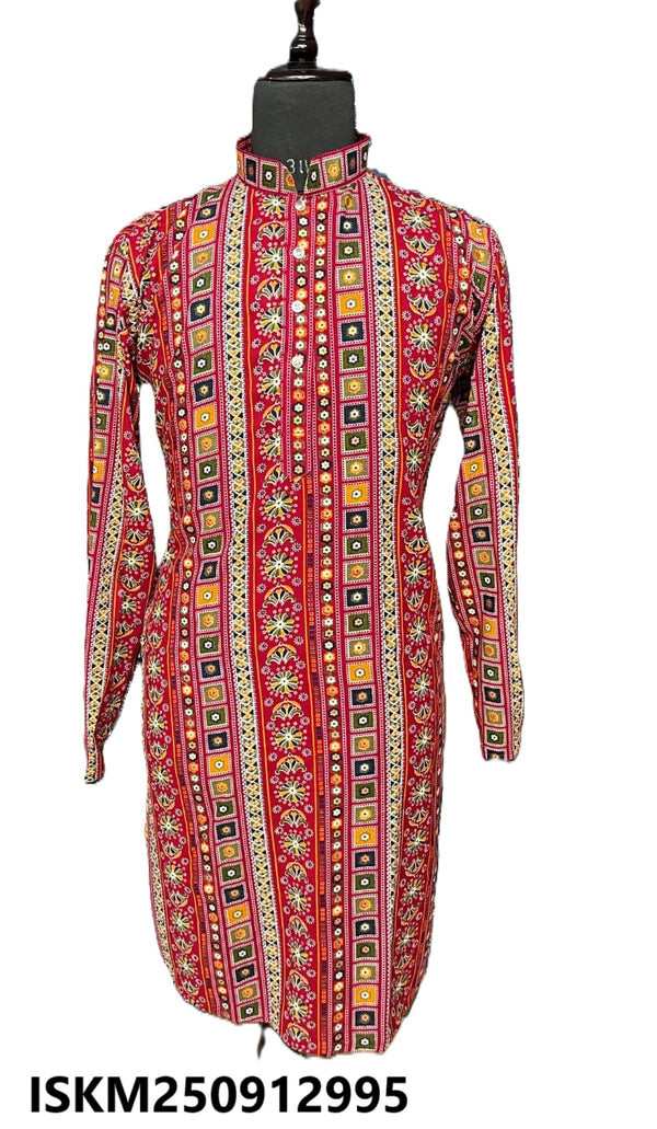 Men's Foil Printed Cotton Kurta-ISKM250912995