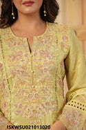 Embroidered Organza Kurti With Pant And Dupatta-ISKWSU021013020