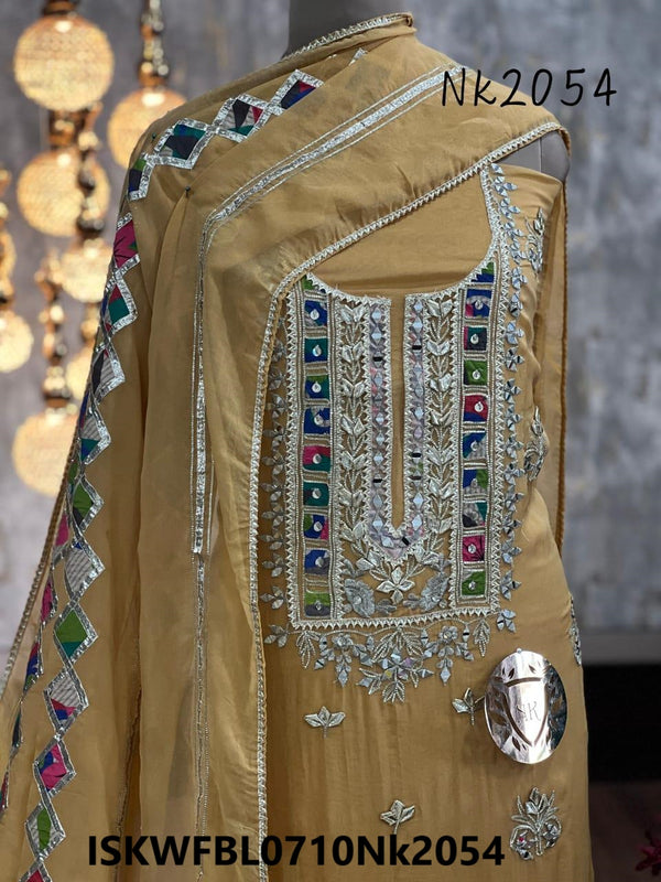 Organza Kurti With Shantoon Bottom And Embroidered Dupatta-ISKWFBL0710Nk2054