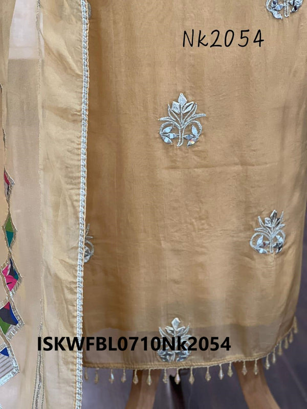 Organza Kurti With Shantoon Bottom And Embroidered Dupatta-ISKWFBL0710Nk2054