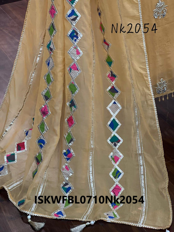 Organza Kurti With Shantoon Bottom And Embroidered Dupatta-ISKWFBL0710Nk2054