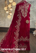 Embroidered Crush Velvet Kurti With Bottom And Dupatta-ISKWFBL0710Nk1957