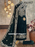 Embroidered Crush Velvet Kurti With Bottom And Dupatta-ISKWFBL0710Nk1957