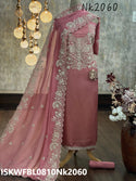 Embroidered Shimmer Kurti With Shantoon Bottom And Organza Dupatta-ISKWFBL0810Nk2060