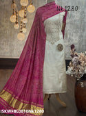 Chanderi Kurti With Shantoon Bottom And Printed Modal Dupatta-ISKWFBL0810Nk1280