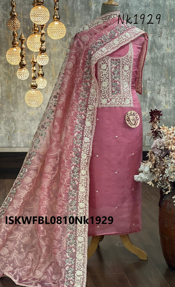 Embroidered Silk Kurti With Bottom And Dupatta-ISKWFBL0810Nk1929