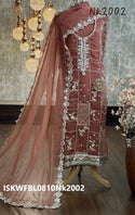 Embroidered Organza Kurti With Shantoon Bottom And Dupatta-ISKWFBL0810Nk2002