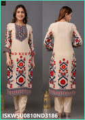 Digital Printed Crepe Kurti With Pant And Dupatta-ISKWSU0810ND3186