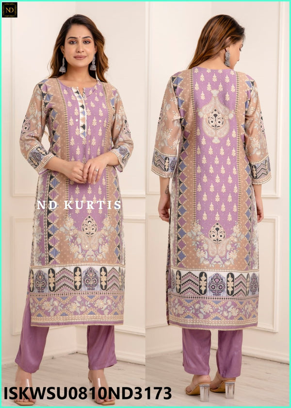 Digital Printed Modal Maslin Kurti With Pant And Maslin Dupatta-ISKWSU0810ND3173