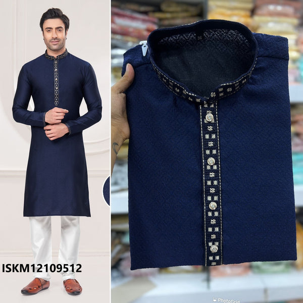 Men's Silk Jacquard Kurta With Raymond Cotton Pajama-ISKM12109512