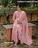 Embroidered Handloom Kurti With Handloom Cotton Pant And Linen Dupatta-ISKWSU1510PPC/D1526