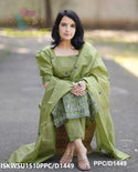 Embroidered Cotton Silk Kurti With Pant And Dupatta-ISKWSU1510PPC/D1449