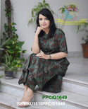 Kalamkari Printed Cotton A-Line Kurti With Pant-ISKWKU1510PPC/D1649