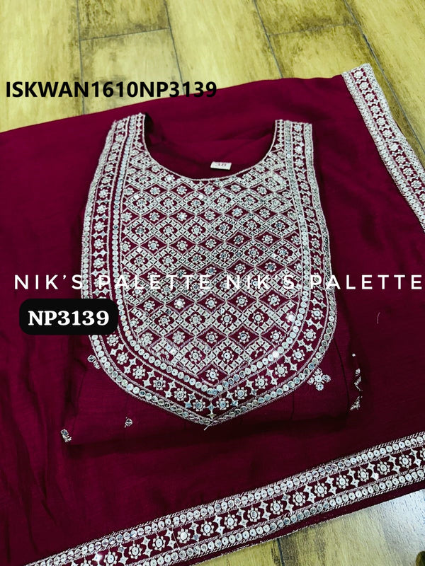 Embroidered Silk Anarkali With Dupatta-ISKWAN1610NP3139