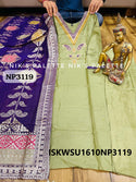 Silk Kurti With Pant And Banarasi Weaved Georgette Dupatta-ISKWSU1610NP3119