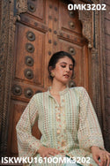 Embroidered Georgette Kurti With Palazzo-ISKWKU1610OMK3202