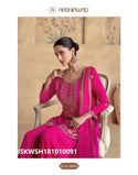 Embroidered Chinon Silk Kurti With Sharara And Net Dupatta-ISKWSH181010091