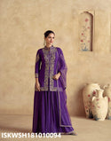 Embroidered Chinon Silk Kurti With Sharara And Net Dupatta-ISKWSH181010094