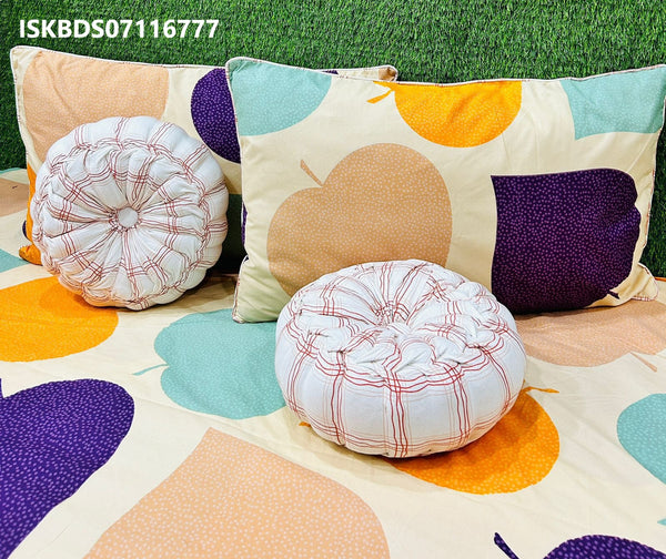 Glace Cotton Double Bedsheet With Pillow Cover Set-ISKBDS07116777