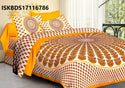 Jaipuri Printed Double Bed-Sheet With 2 Flap Pillow Cover Set-ISKBDS17116786