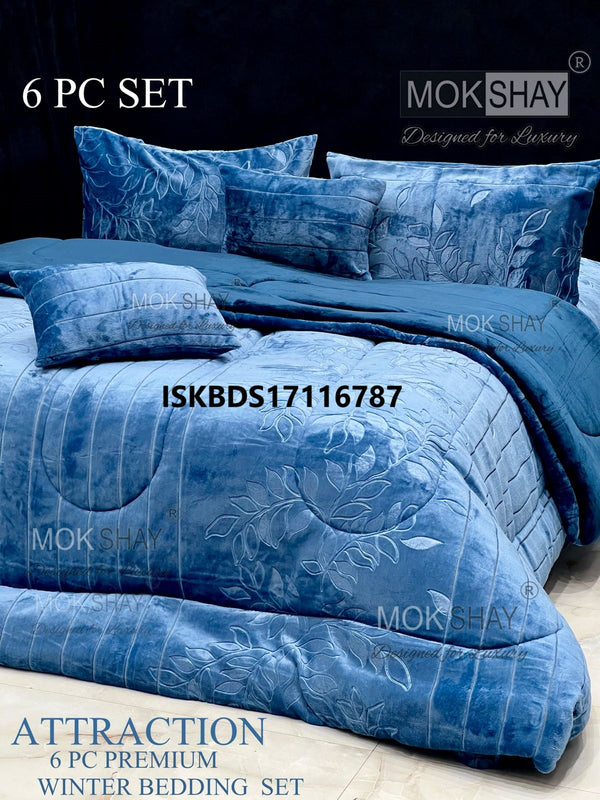 Embossed Winter 6Pc Bedding Set-ISKBDS17116787