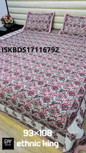 Cotton King Size Bedsheet With Pillow Cover-ISKBDS17116792