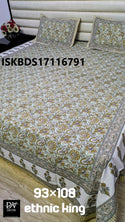 Cotton King Size Bedsheet With Pillow Cover-ISKBDS17116791