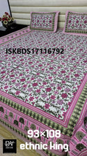 Cotton King Size Bedsheet With Pillow Cover-ISKBDS17116792