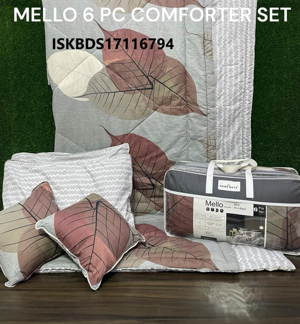 Glace Cotton Bedsheet With Pillow Cover And Reversible Comforter Set-ISKBDS17116794