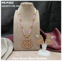 Pure Brass Real Kundan Necklace Set-ISKJW1511PK-P282