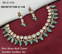 Pure Brass Real Kundan Necklace Set-ISKJW1511AK-Z-144