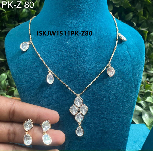 Kundan Necklace Set-ISKJW1511PK-Z80