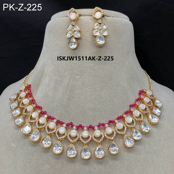 Kundan Necklace Set-ISKJW1511AK-Z-225